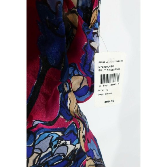 DIANE VON FURSTENBERG Size 12 Silk Suffolk Billy Rose Pink Lace Trim Dress NWT - Picture 5 of 7